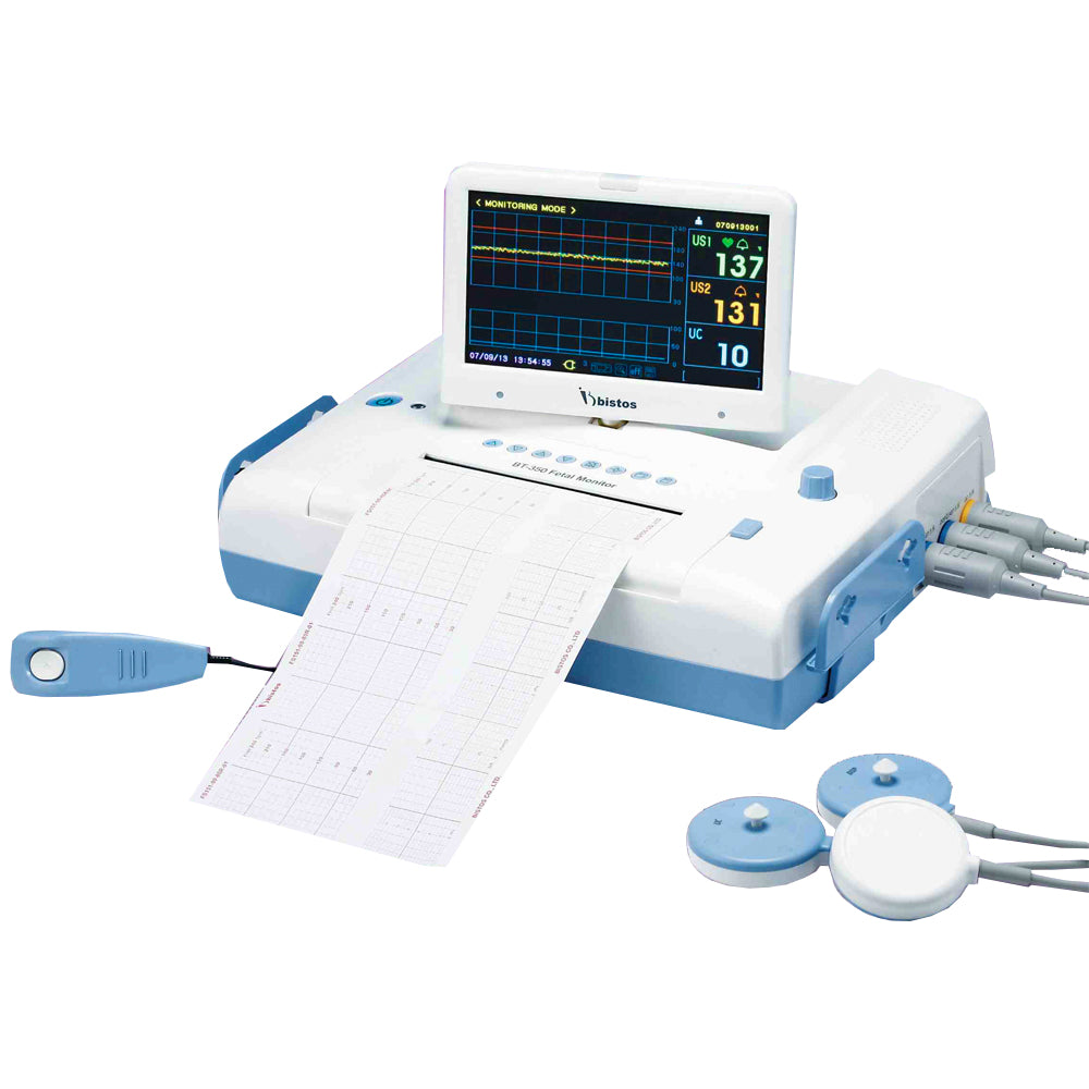 Bistos LCD Display Antepartum Fetal Heart Rate Monitor for Twins, BT-350L