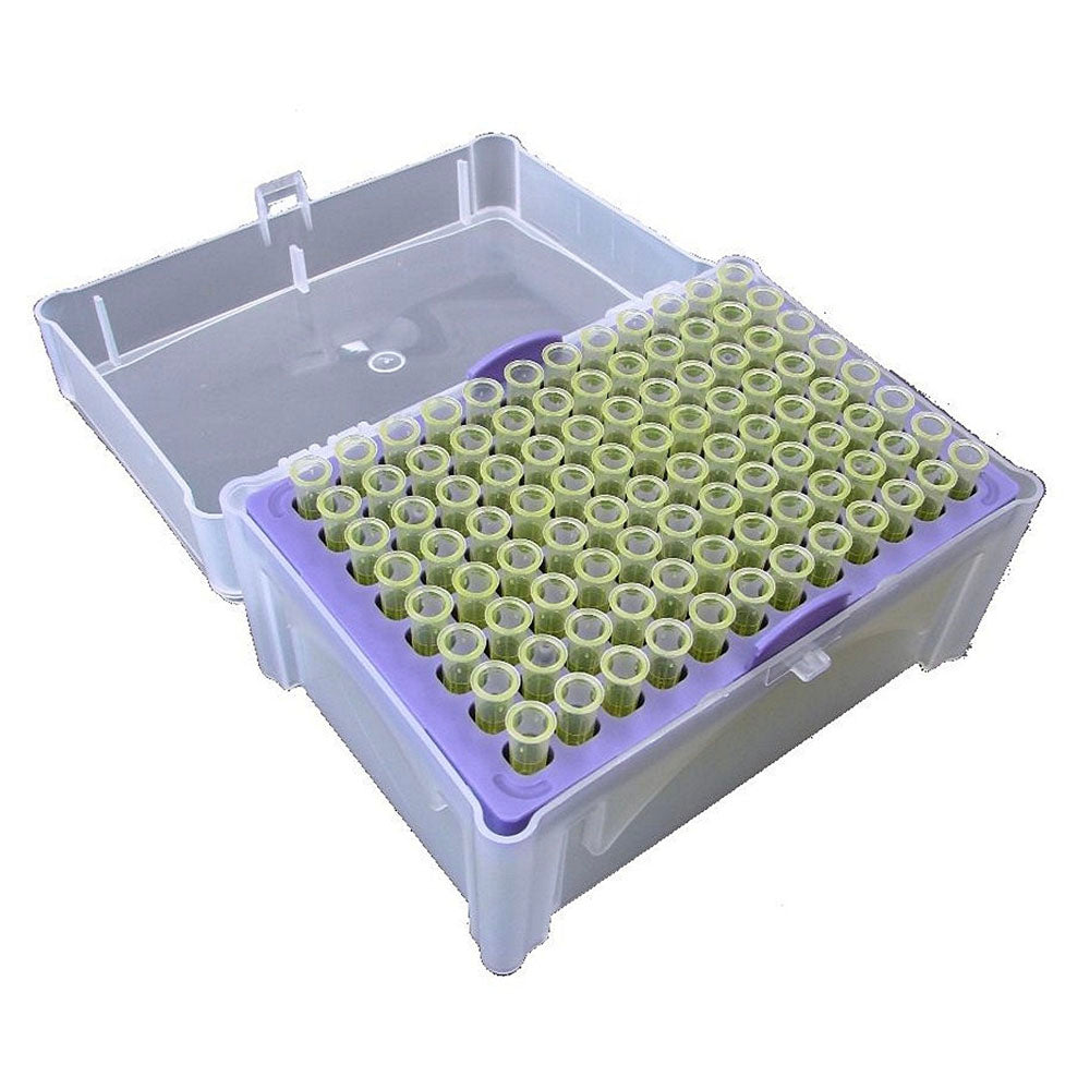 Scilogex® 2-200µL Universal Pipette Tips, Yellow, Rack/10 x 96, 750005