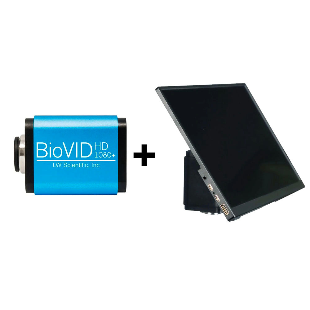 LW Scientific® BioVID™ 1080+ C-Mount Microscope Camera w/13.3" Monitor, BVC-1080-TVK3