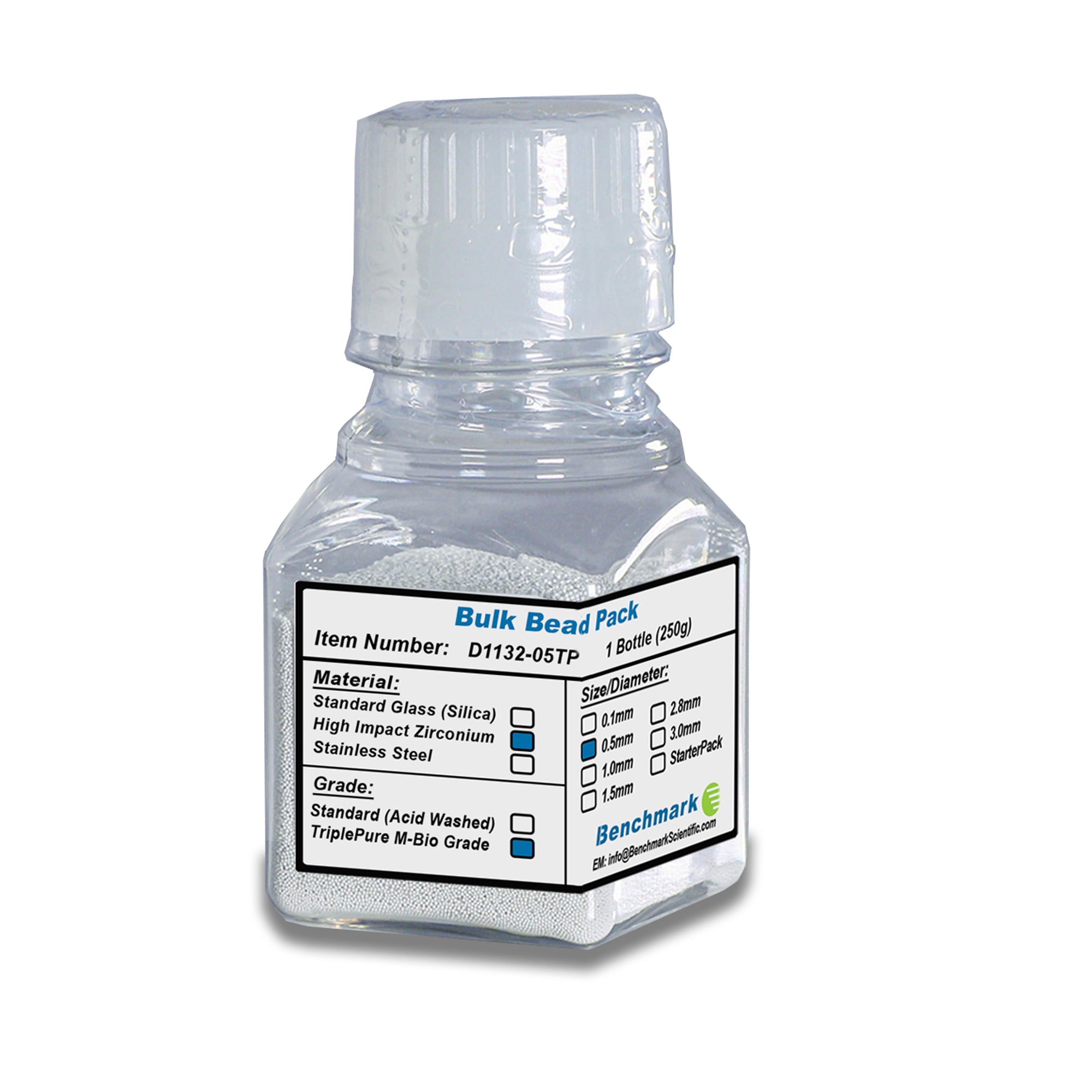 Benchmark Scientific D1132-05TP Zirconium Beads 0.5mm