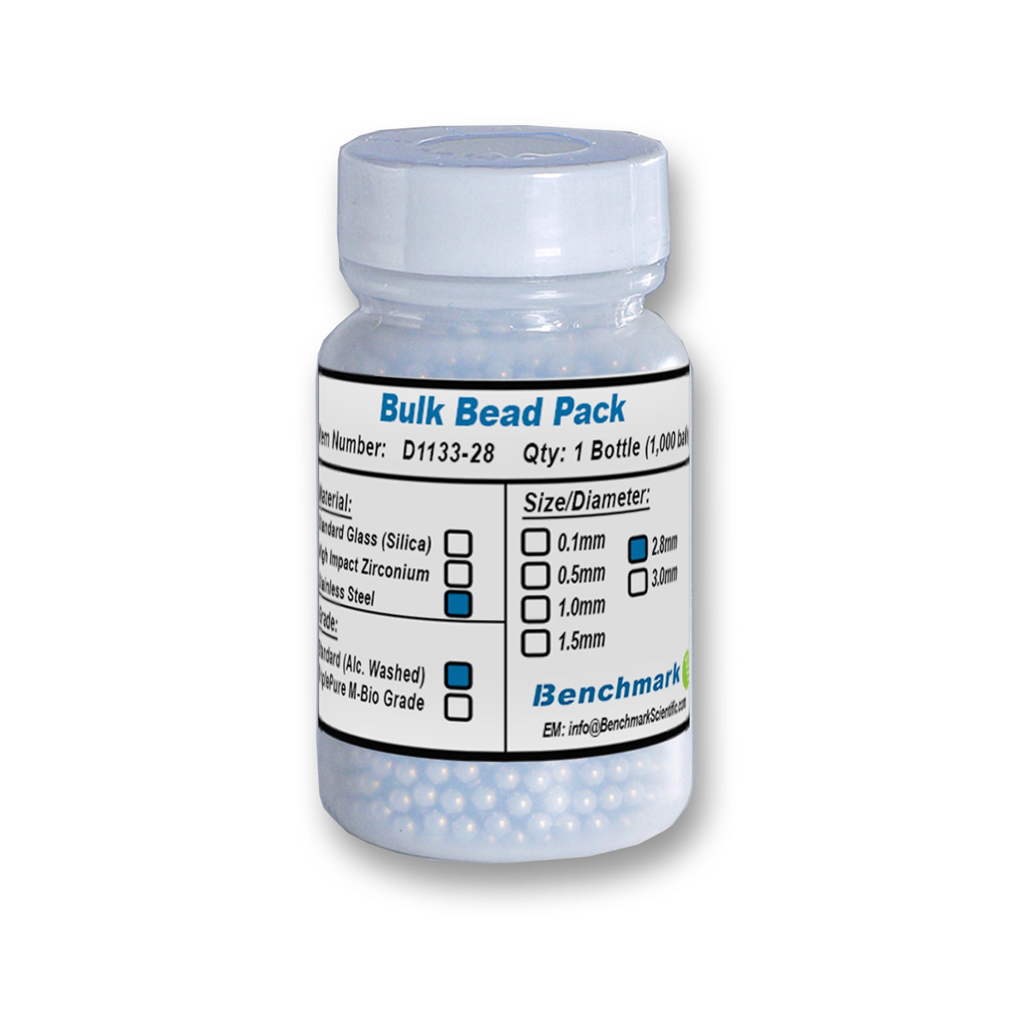 Benchmark Scientific D1133-28 Stainless Steel Beads