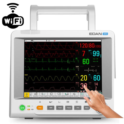 EDAN 10.4" Patient Monitor, ECG, Resp., NIBP, SpO2, Temp., PR, EDAN Sidestream EtCO2, WiFi™, Touch Screen, IM60-G2_Touch_Wifi - MedLabAmerica.com