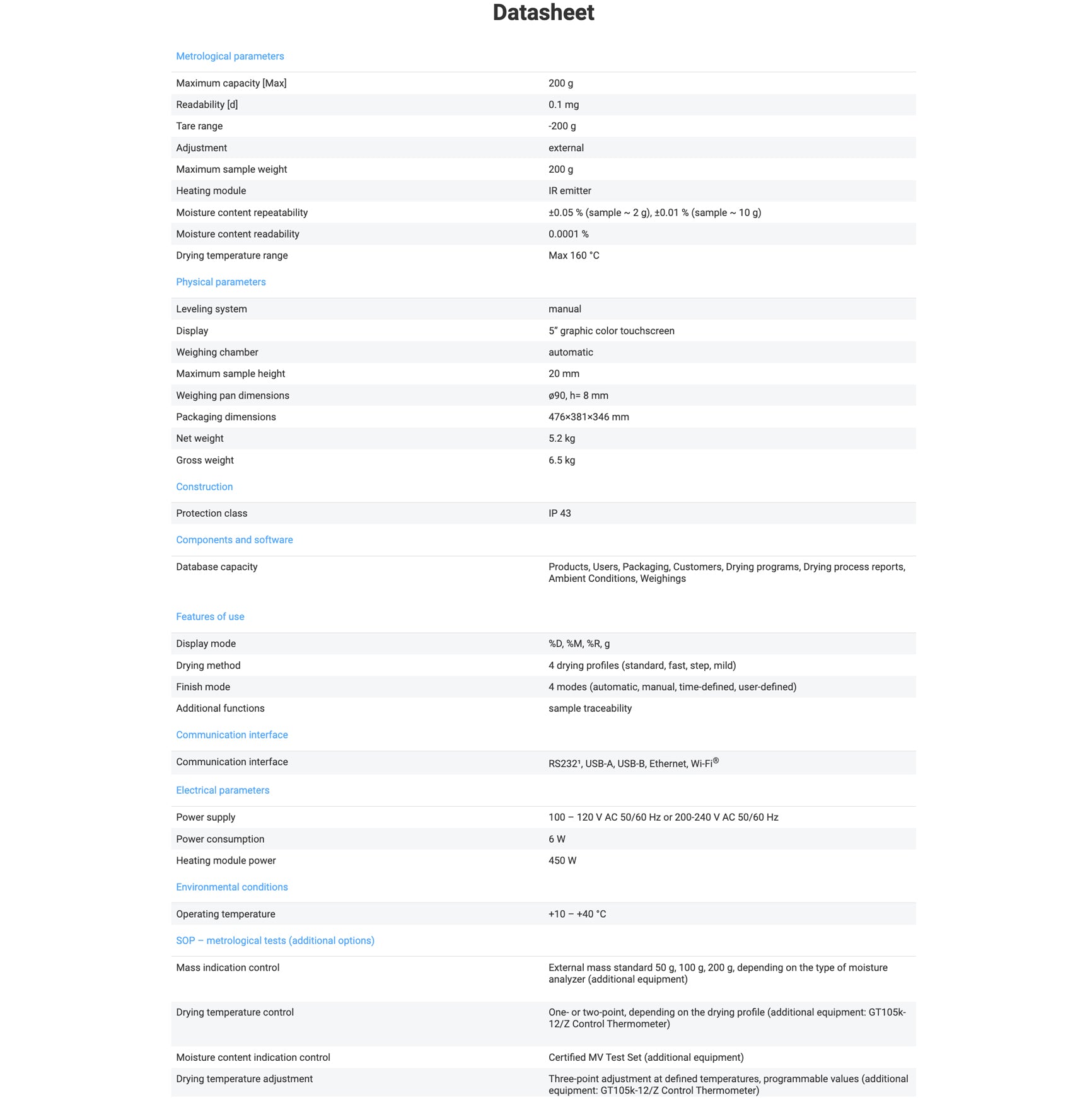 Radwag® MA 200/1.X2.A Moisture Balance, WL-306-0061