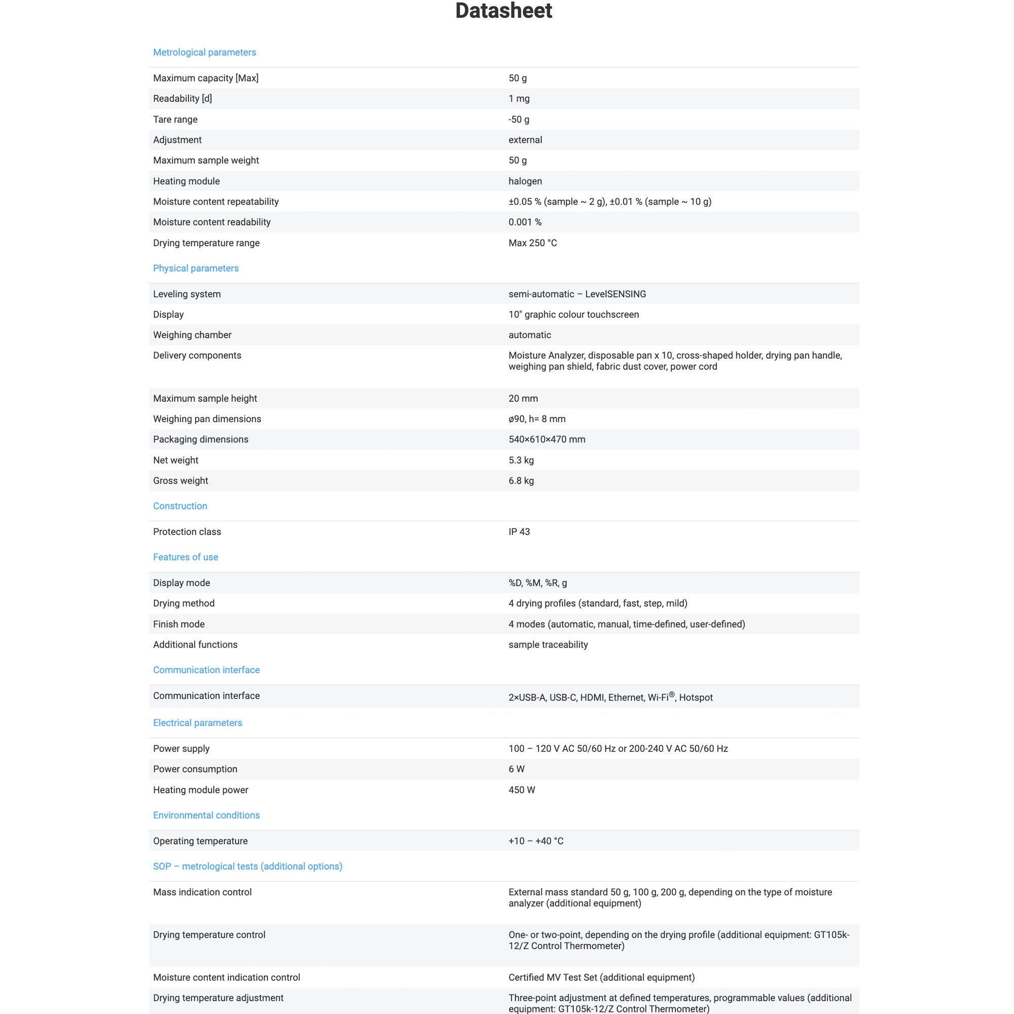 Radwag MA 50.5Y.WH Moisture Balance, WL-304-0045