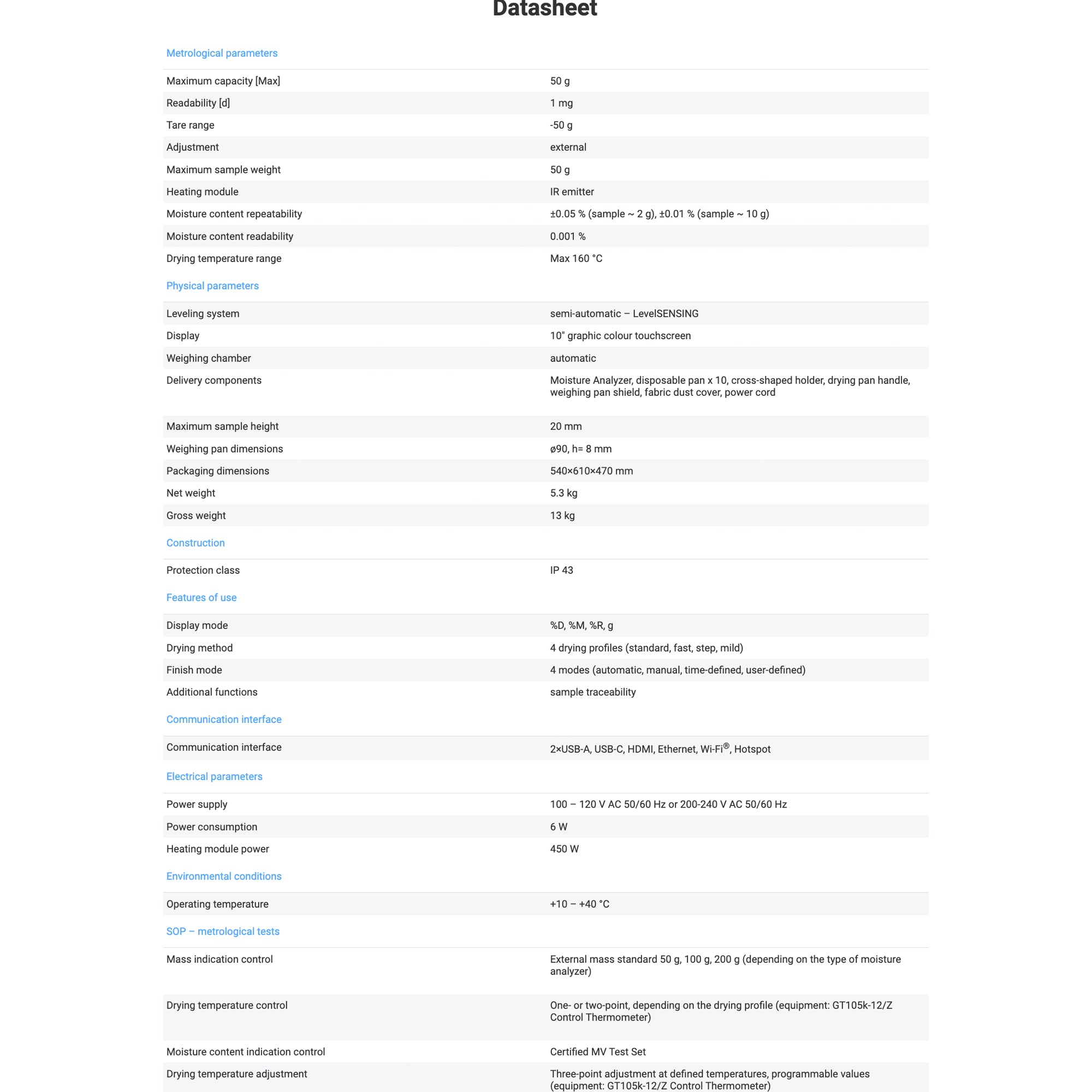 Radwag MA 50.5Y Moisture Analyzer, WL-304-0043