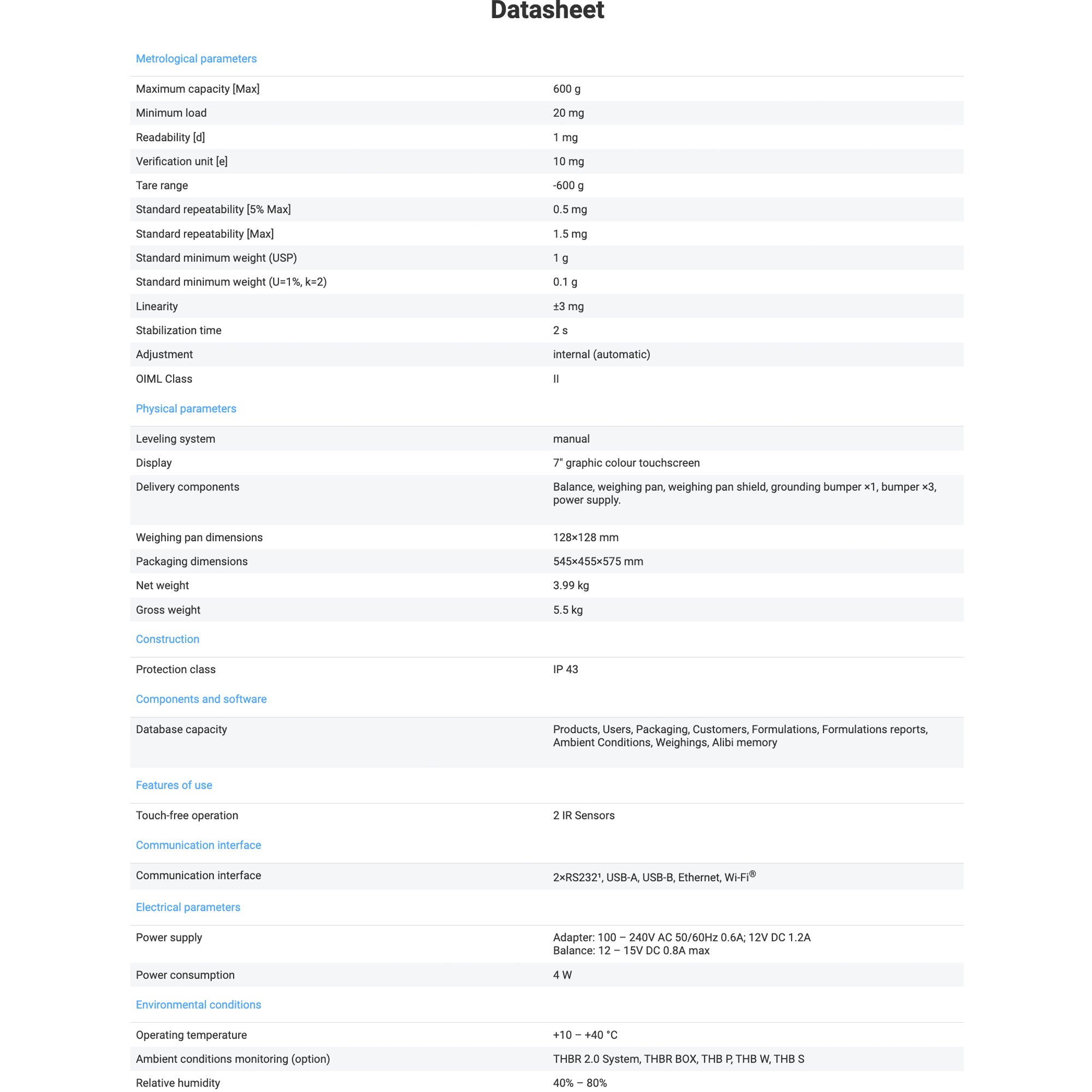 Radwag AS 600.X7 Precision Balance, WL-226-0015