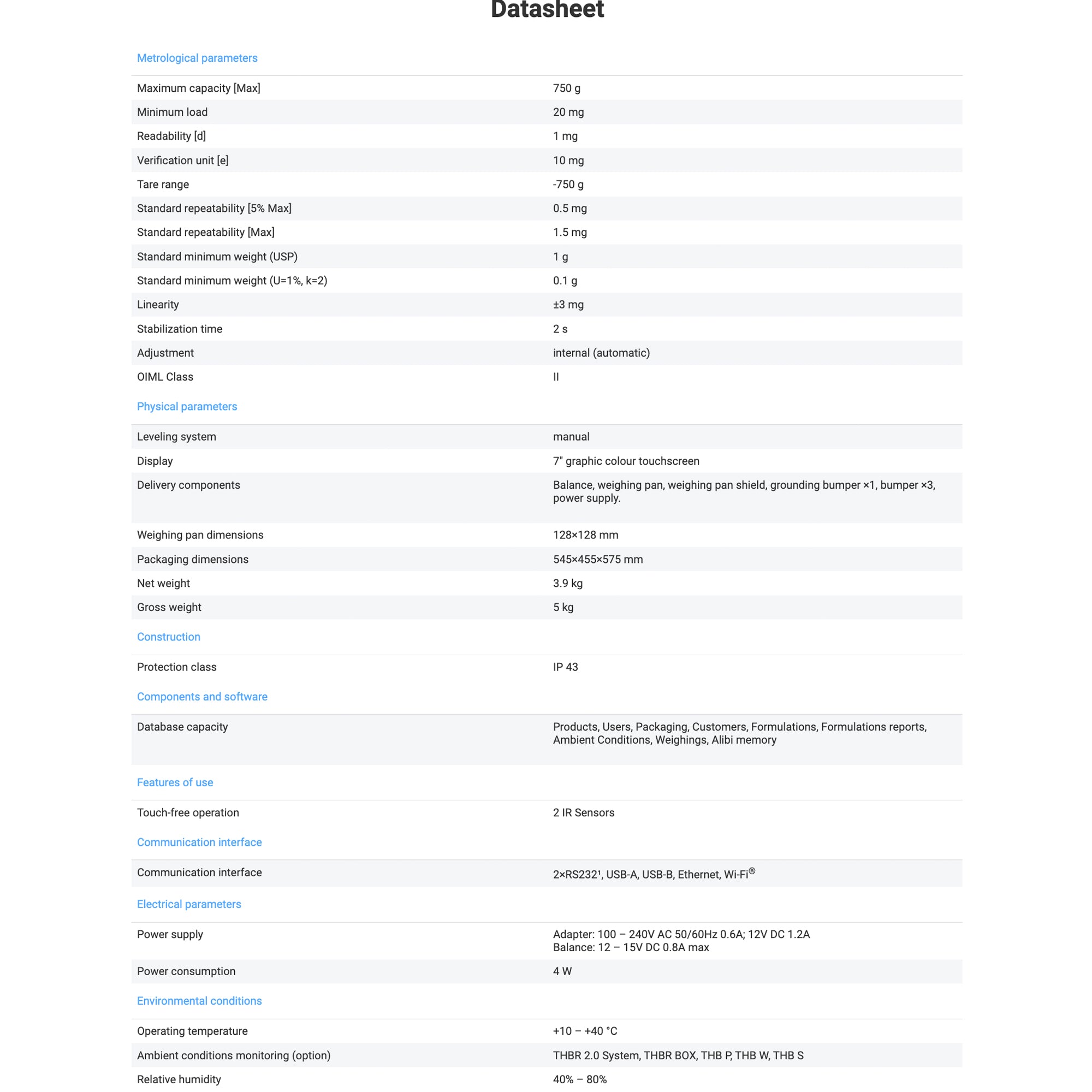Radwag PS 750.X7 Precision Balance, WL-226-0016