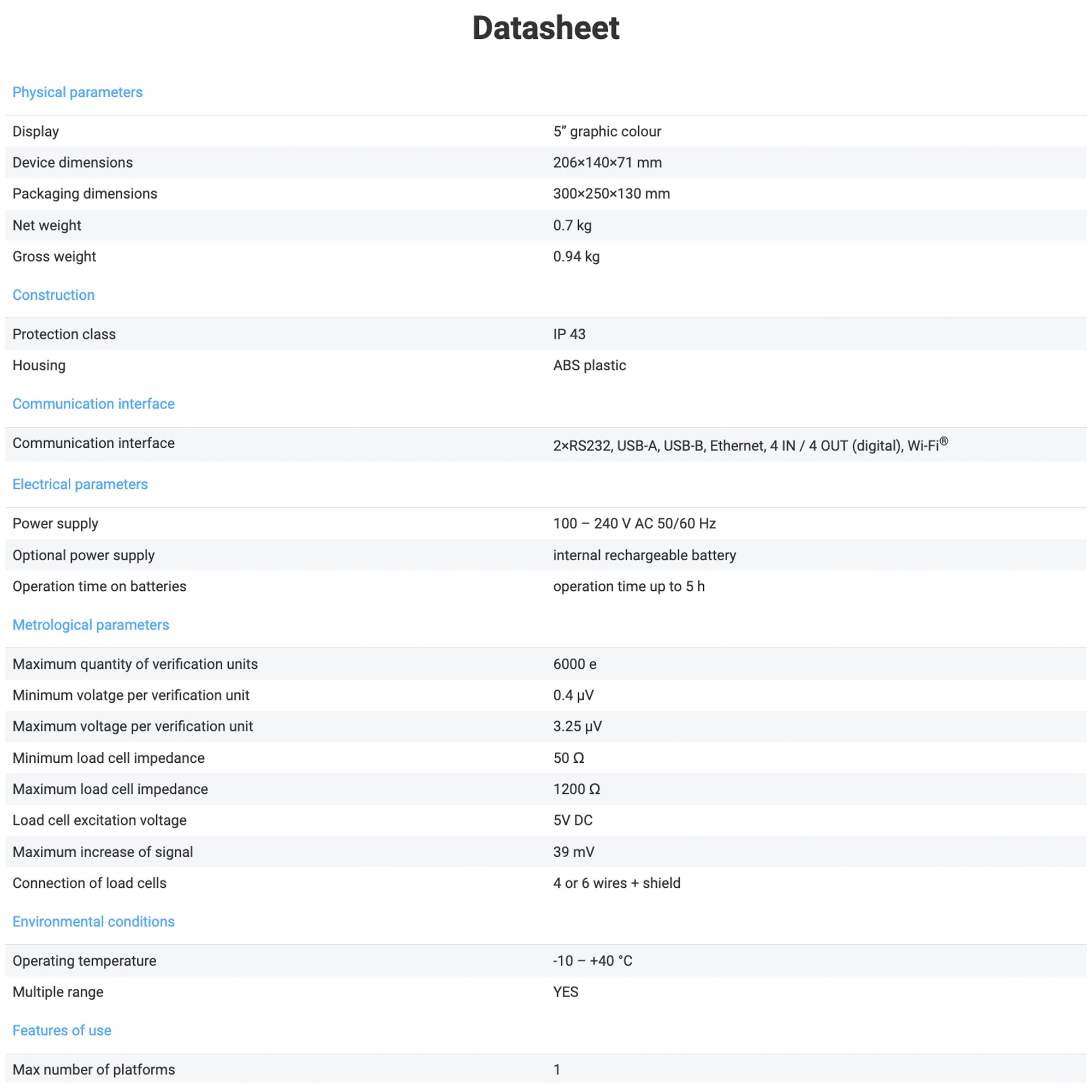 Radwag® PUE C32 Weighing Terminal,WX-008-0141