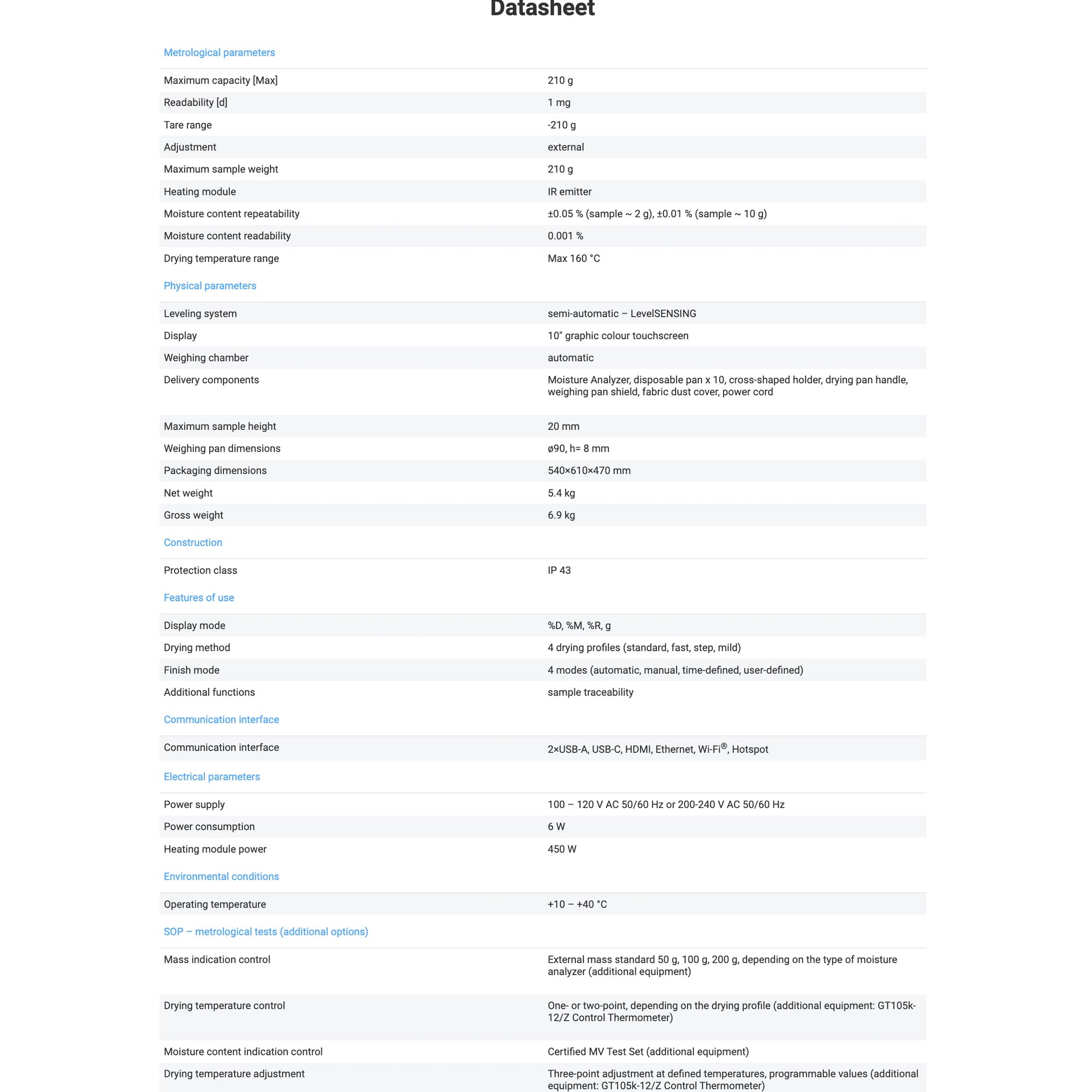 Radwag Ellipsis MA 210.5Y Moisture Balance, WL-304-0040