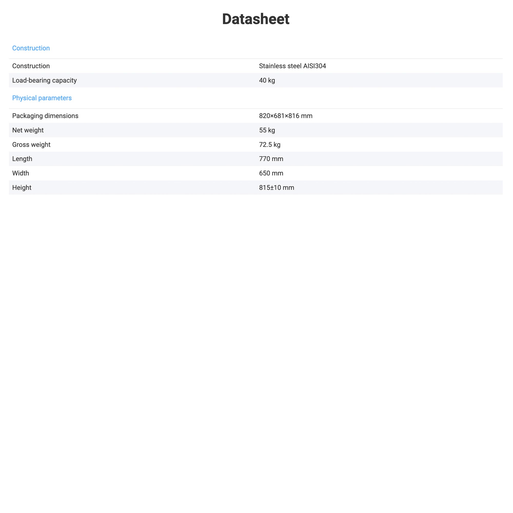 Radwag® SAL/H Stainless Steel Laboratory Anti-vibration Table, WX-001-0077
