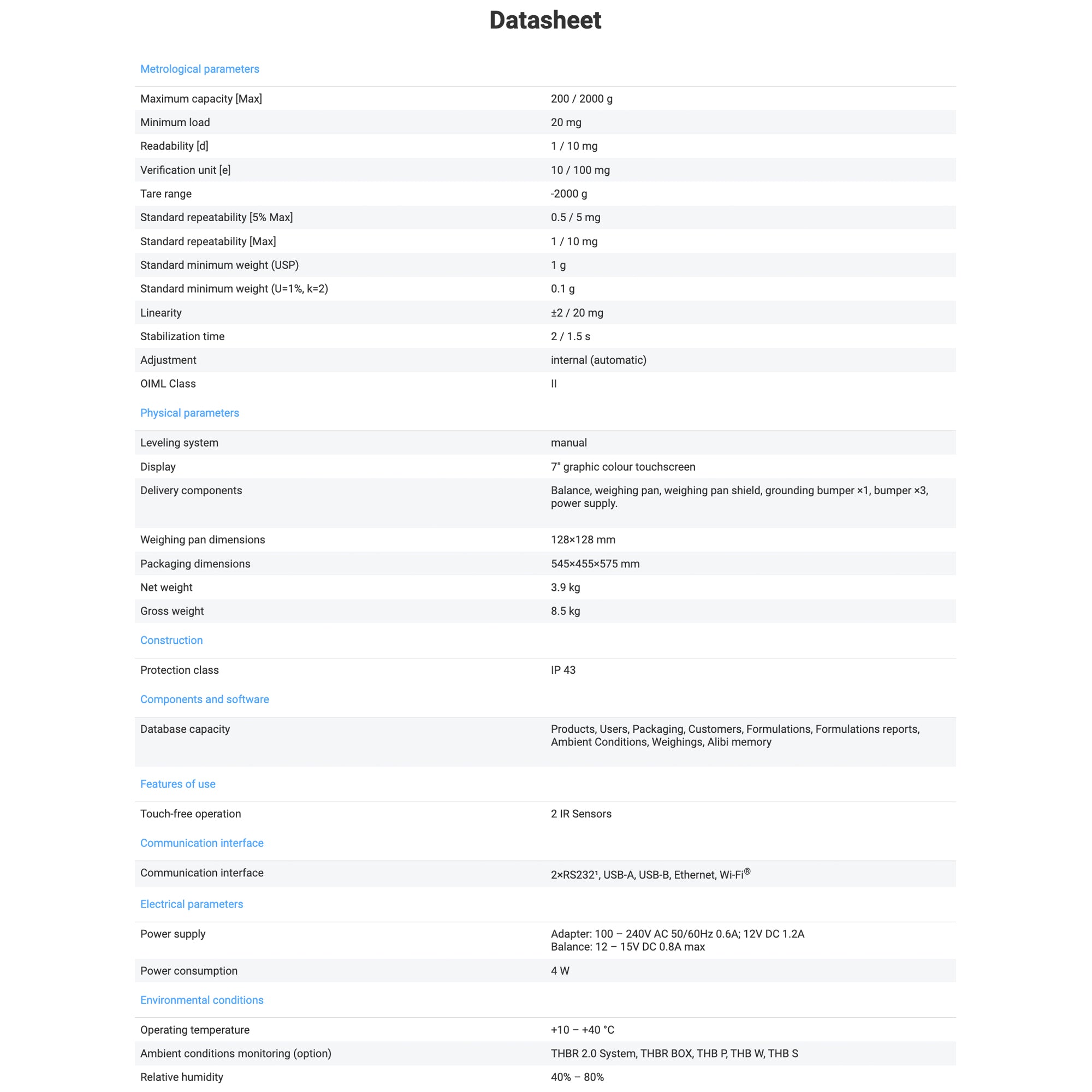 Radwag PS 200/2000.X7 Dual Range Precision Balance WL-226-0011