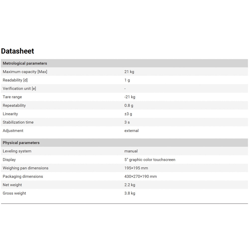Radwag® WLC 21.X2 Precision Balance, WL-222-0013