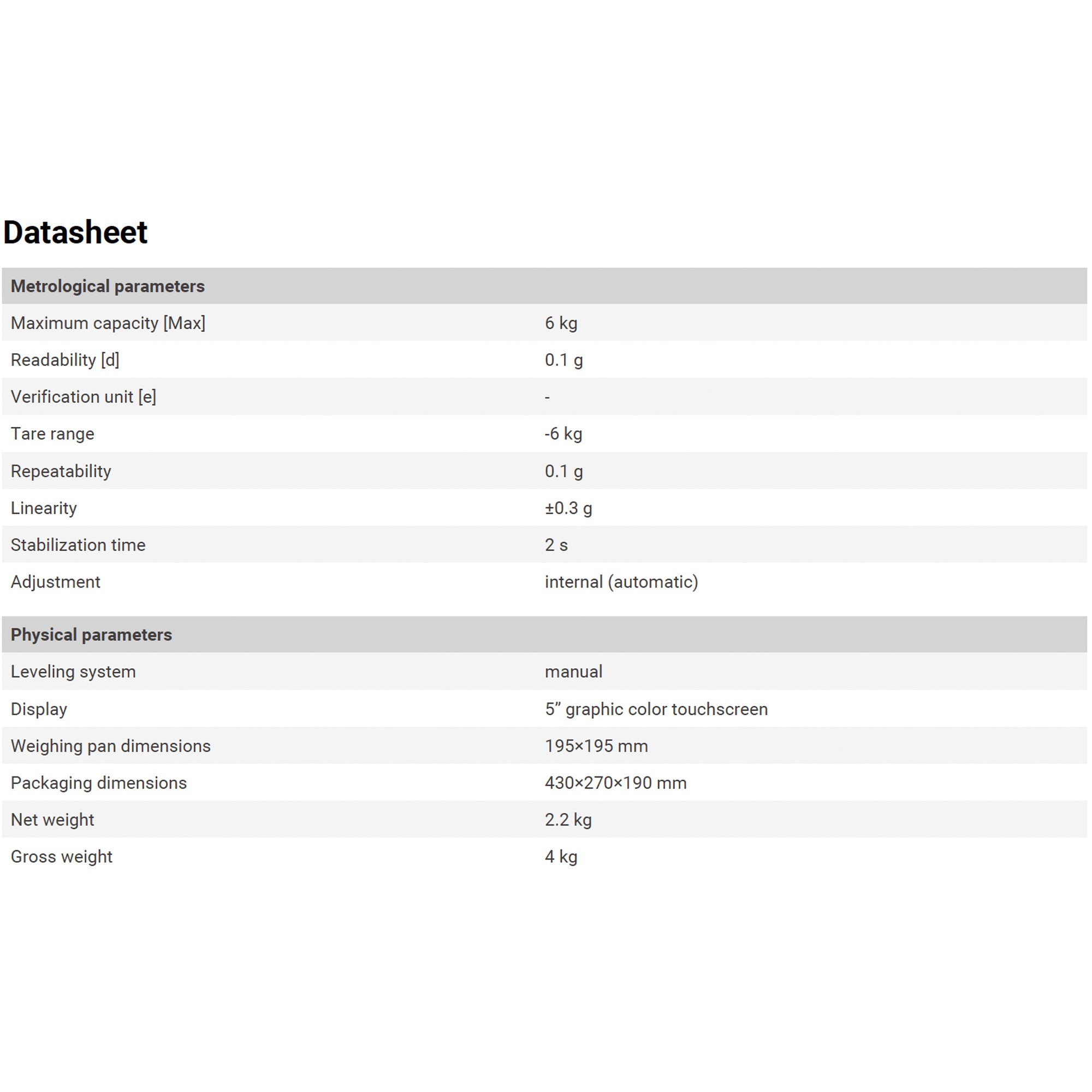 Radwag® WLC 6.X2 Precision Balance, 6kg x 100mg, WL-222-0004