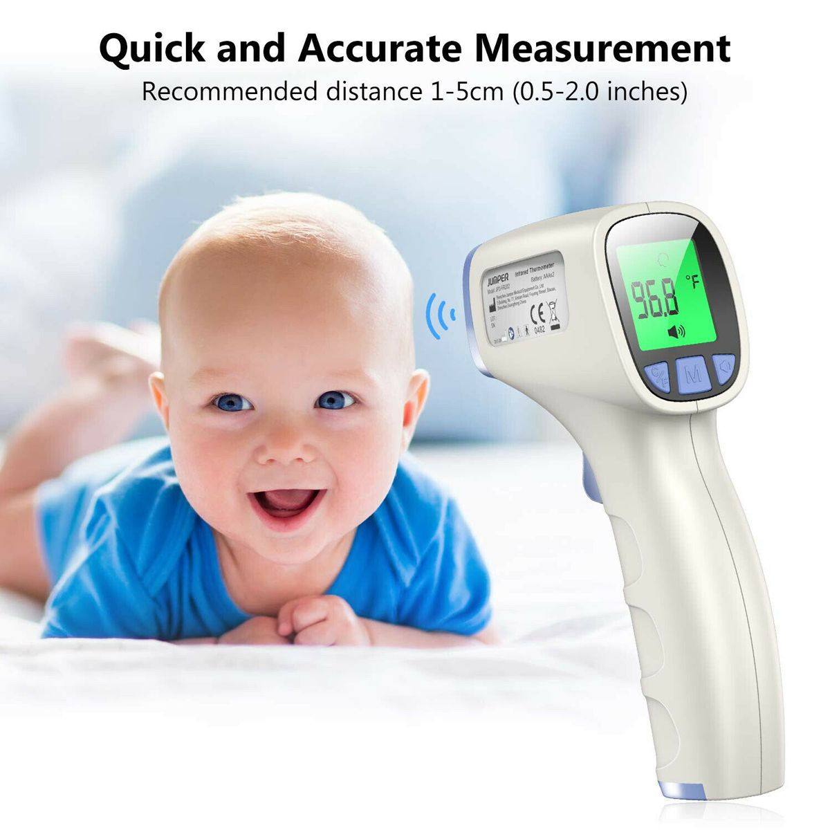JUMPER® FDA Approved Non-contact Infrared Forehead Thermometer, JPD-FR202 - MedLabAmerica.com