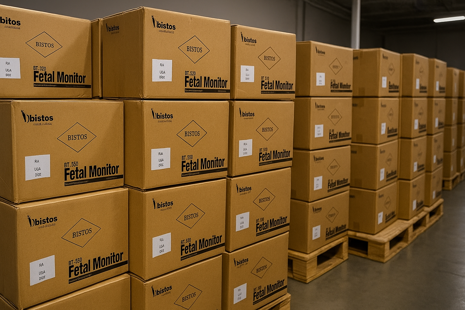 Bistos LED Display Antepartum Fetal Heart Rate Monitor for Twins, BT-350E