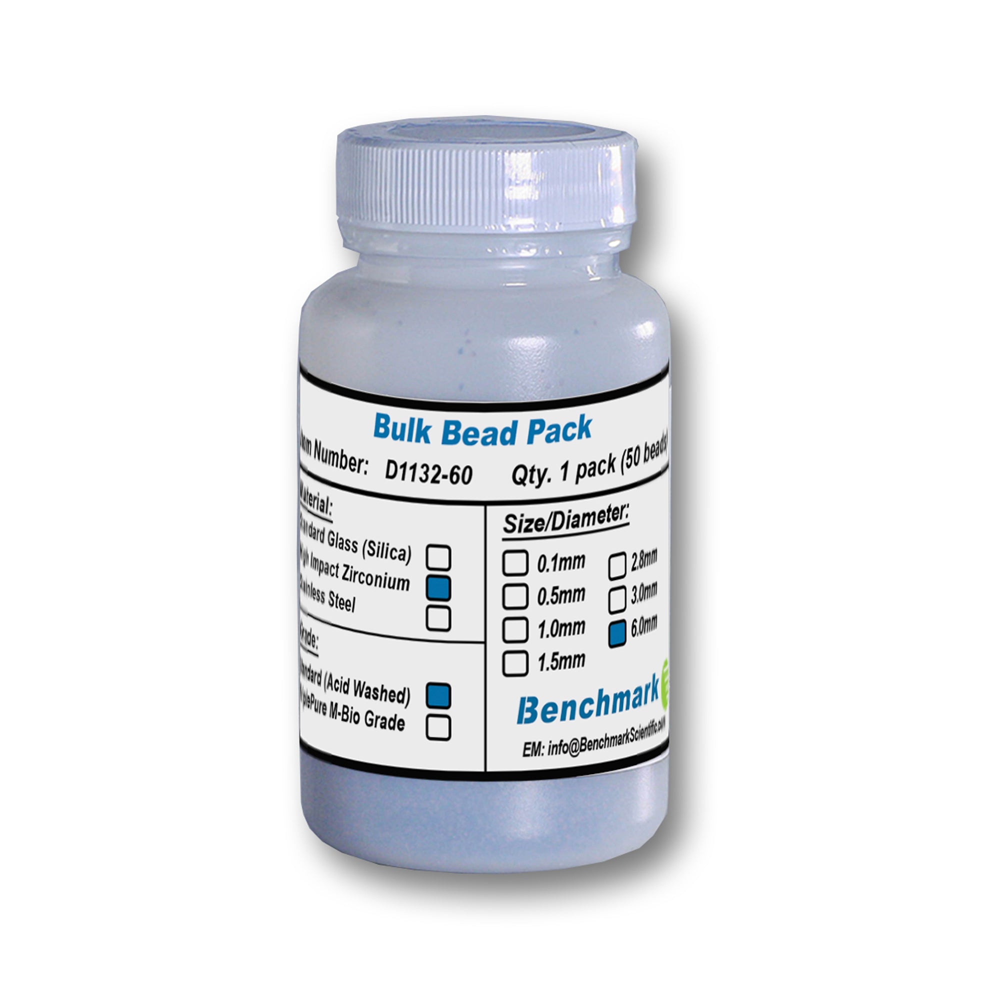Benchmark Scientific 6mm Zirconium Oxide Beads D1132-60