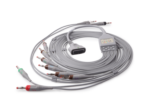 EDAN 12 Lead ECG Cable, Ø4mm, Banana Connector (AHA), 01.57.471279 - MedLabAmerica.com