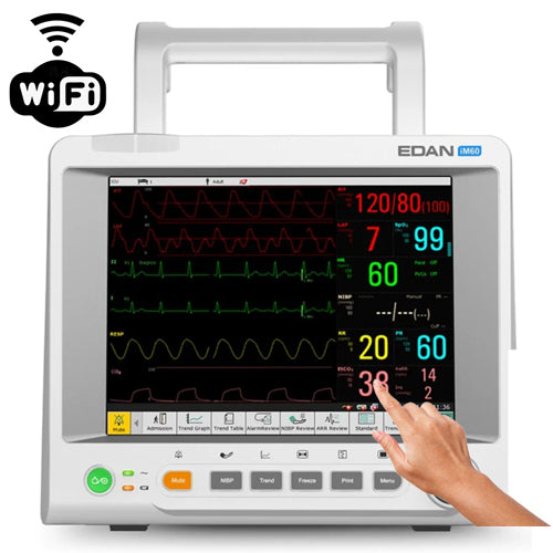EDAN 10.4" Patient Monitor, ECG, Resp., NIBP, SpO2, Temp., PR, EDAN Sidestream EtCO2, WiFi™, Touch  Screen, IM60-G2_Touch_Wifi - MedLabAmerica.com
