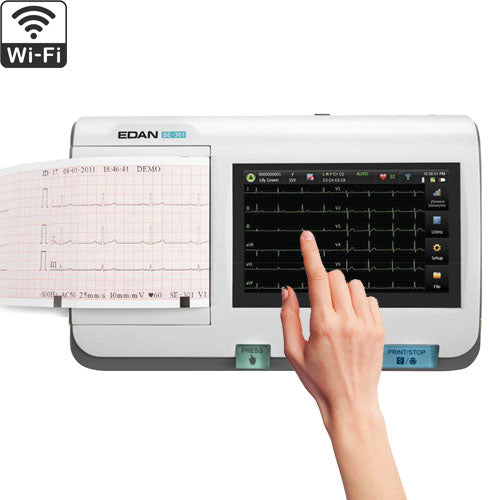 EDAN SE-301 3 Ch. 12 Lead Compact ECG Machine w/5" Touch Display