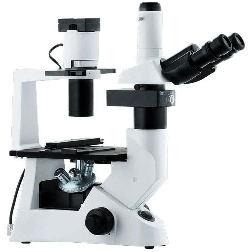LW Scientific® Inverted Microscope, Trinocular, Infinity Plan, Halogen, L1M-T04A-DPH3 - MedLabAmerica.com