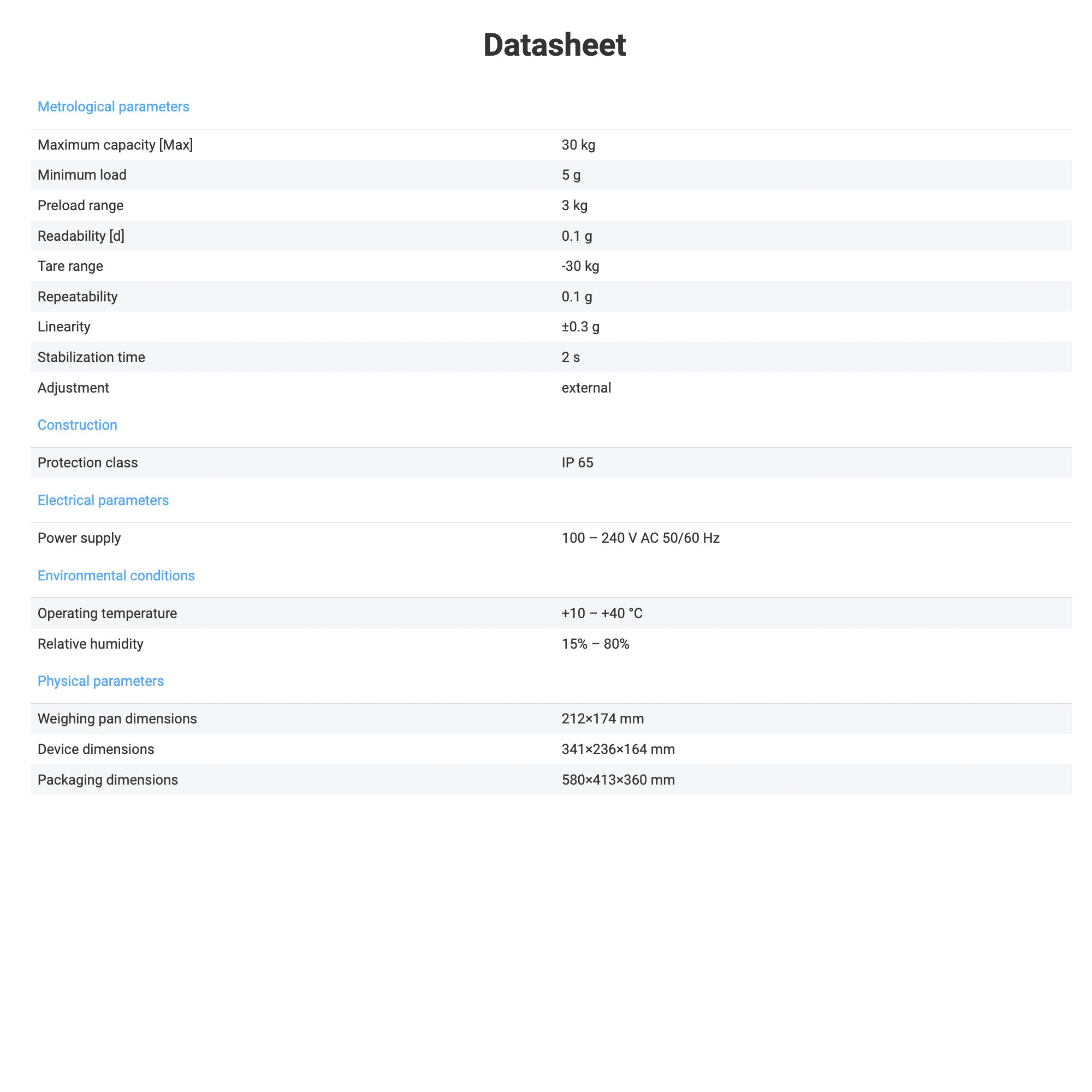 Radwag® MWLH 30 Electromagnetic Compensation Weighing Module, 30kg x 0.1g, WX-016-0110