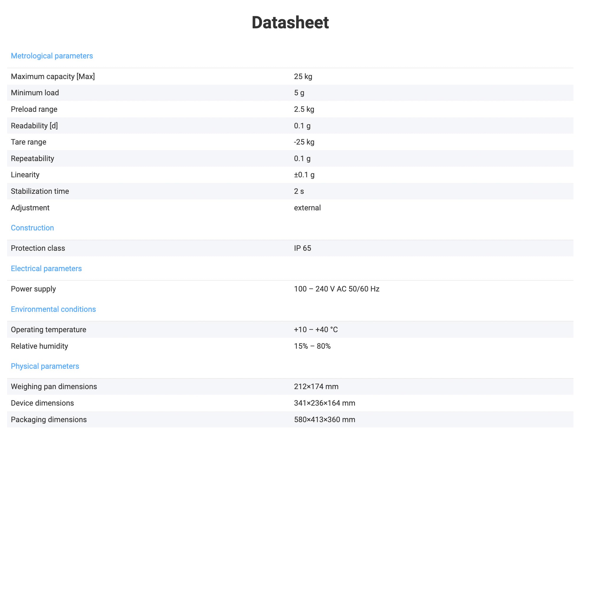 Radwag® MWLH 25 Weighing Module WX-016-0109