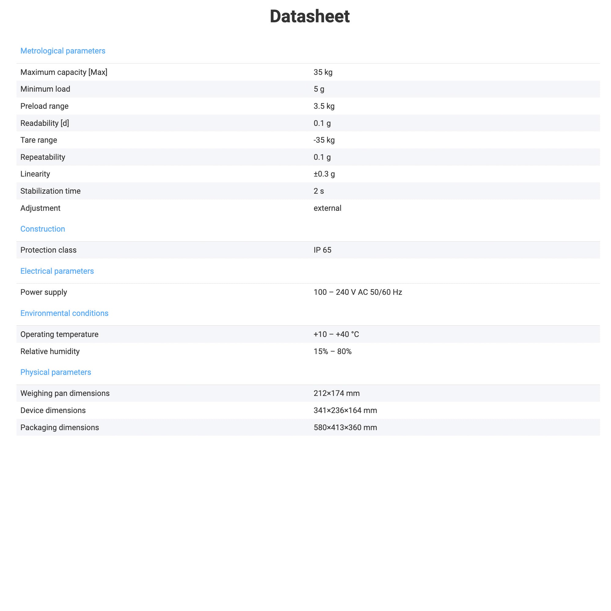 Radwag  MWLH 35 Weighing Module WX-016-0111