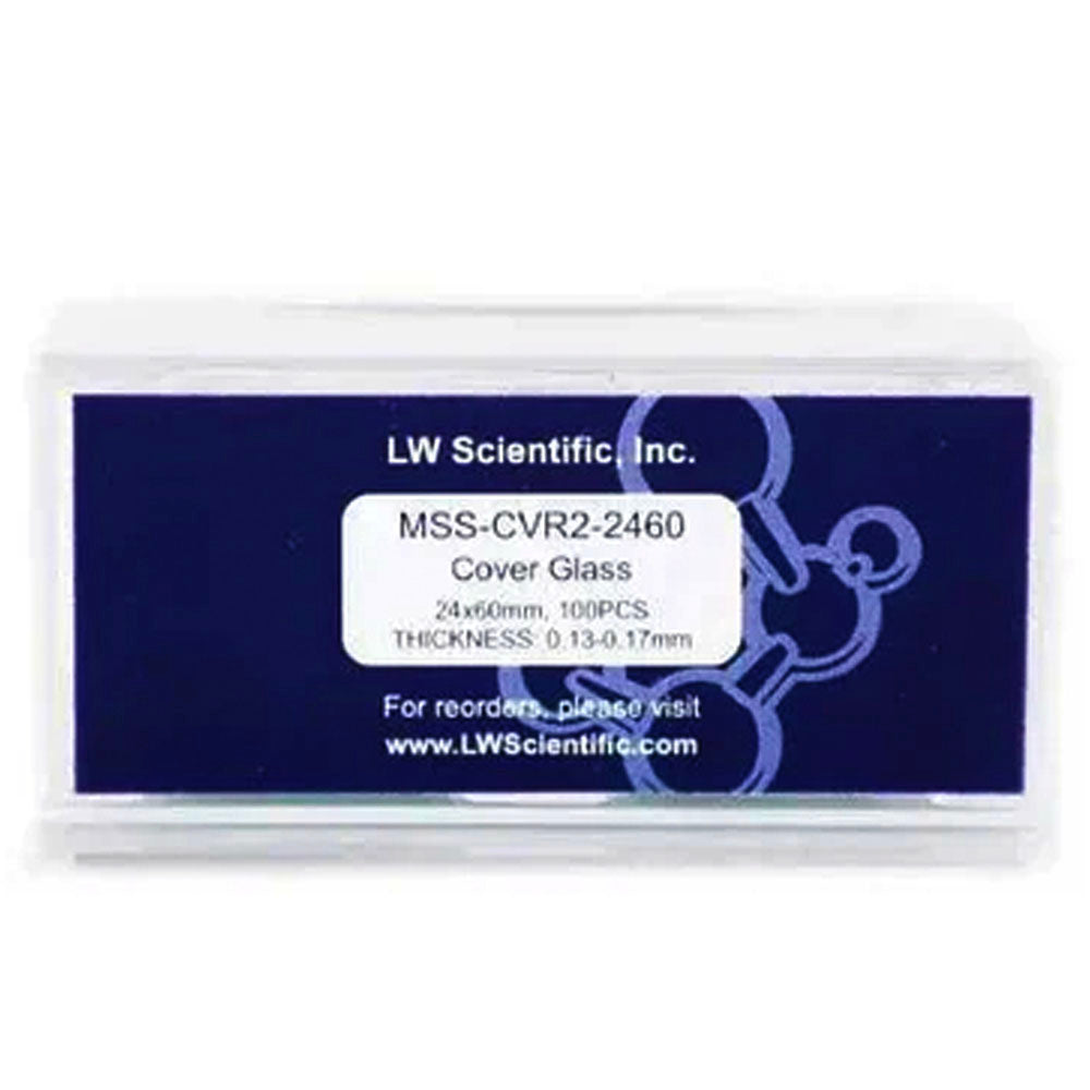 LW Scientific® Cover Glasses, 24 x 60mm Extra Wide, Box/100, MSS-CVR2-2460