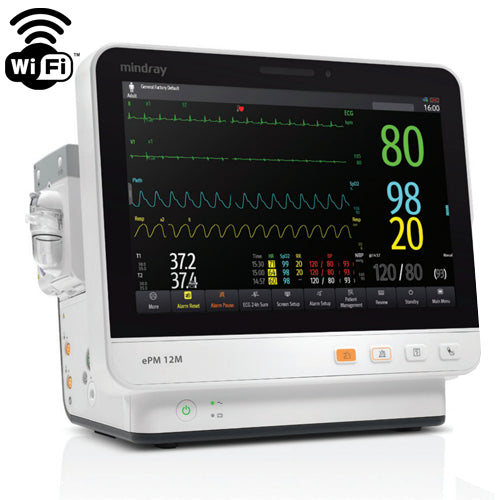 Mindray ePM 12M patient monitor nellcor spo2 wifi 121-001892-00