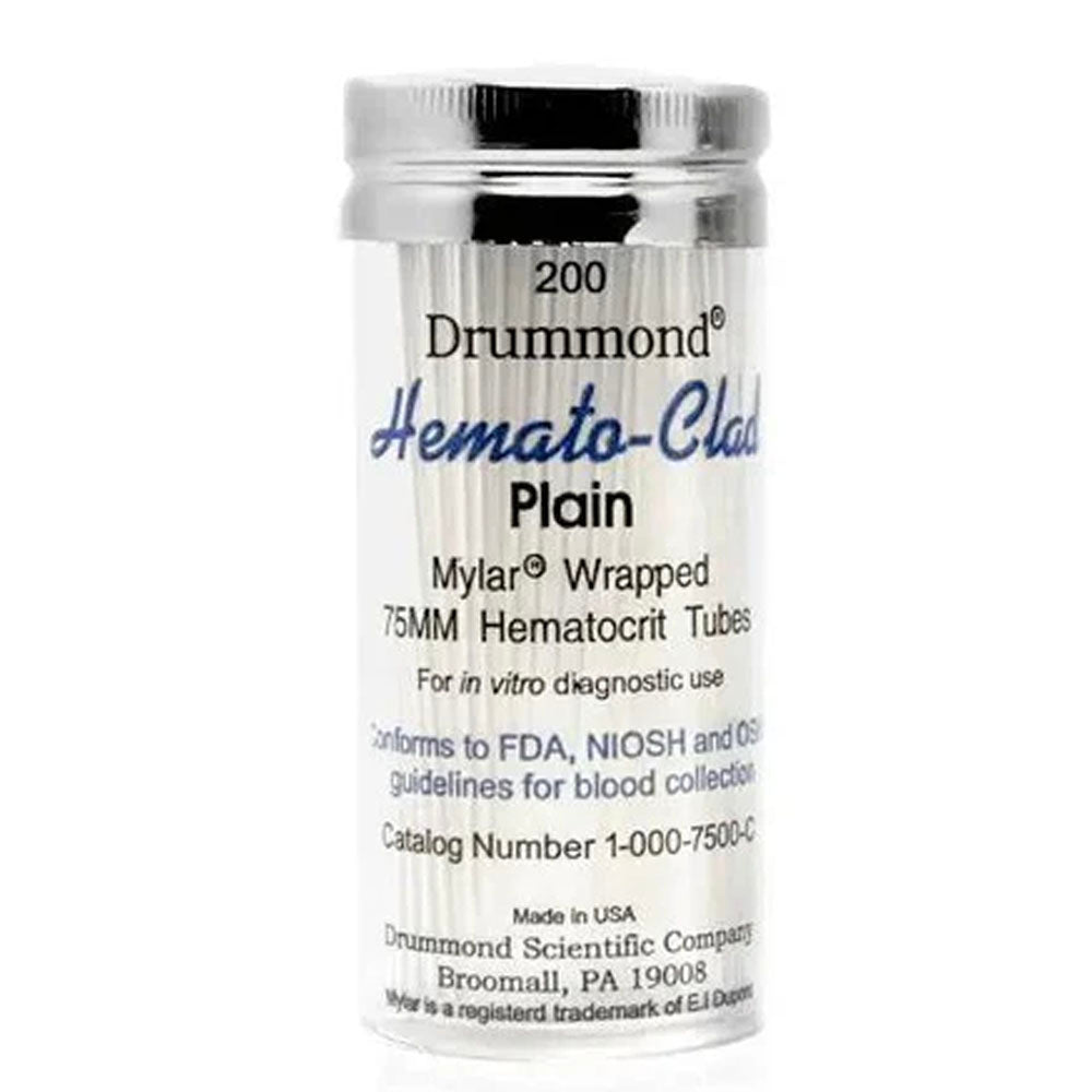 Drummand® Hemata-Clad™ Plain or Heparinized Capillary Tubes, Case/1000