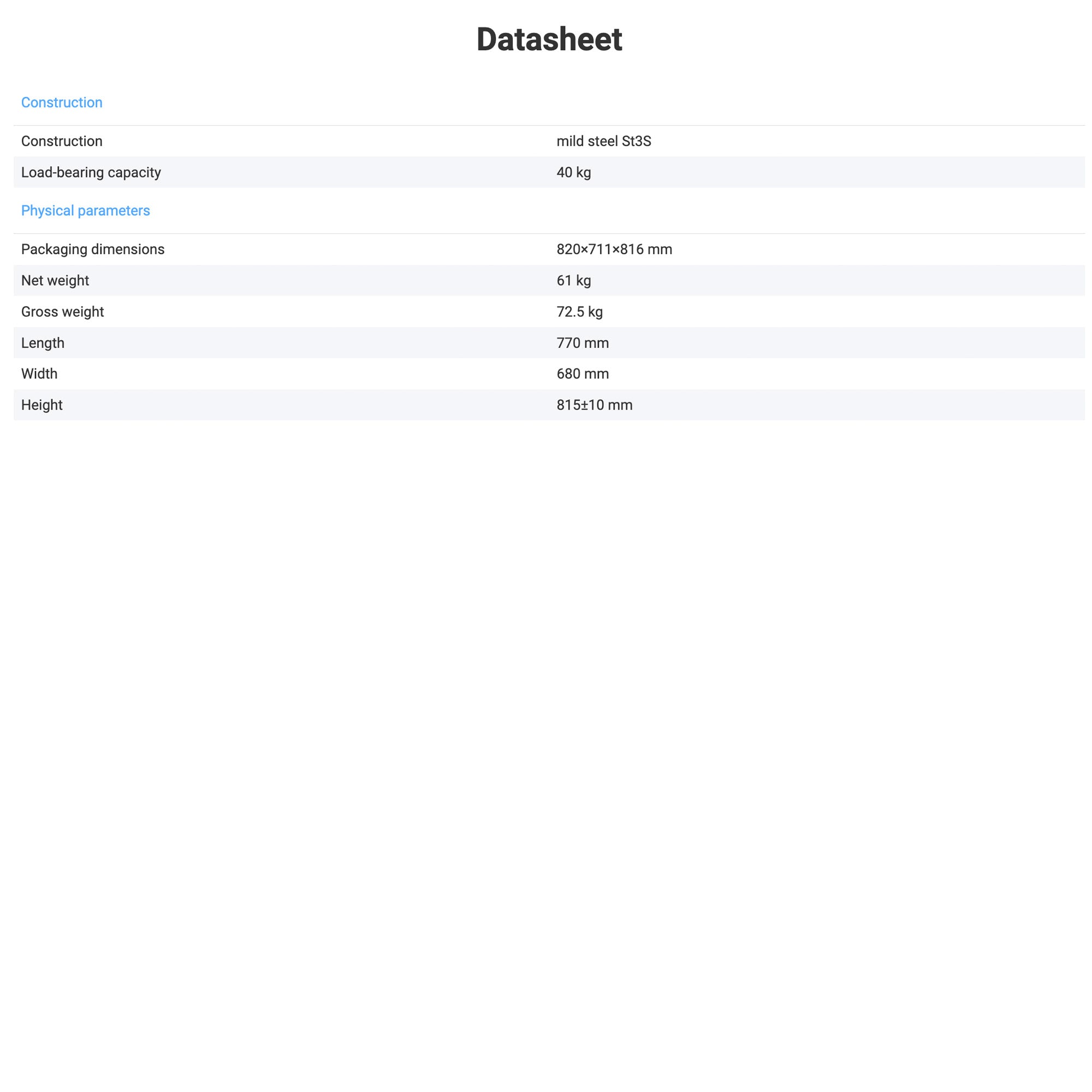 Radwag® SAL/C Mild Steel Laboratory Anti-vibration Table, WX-001-0076