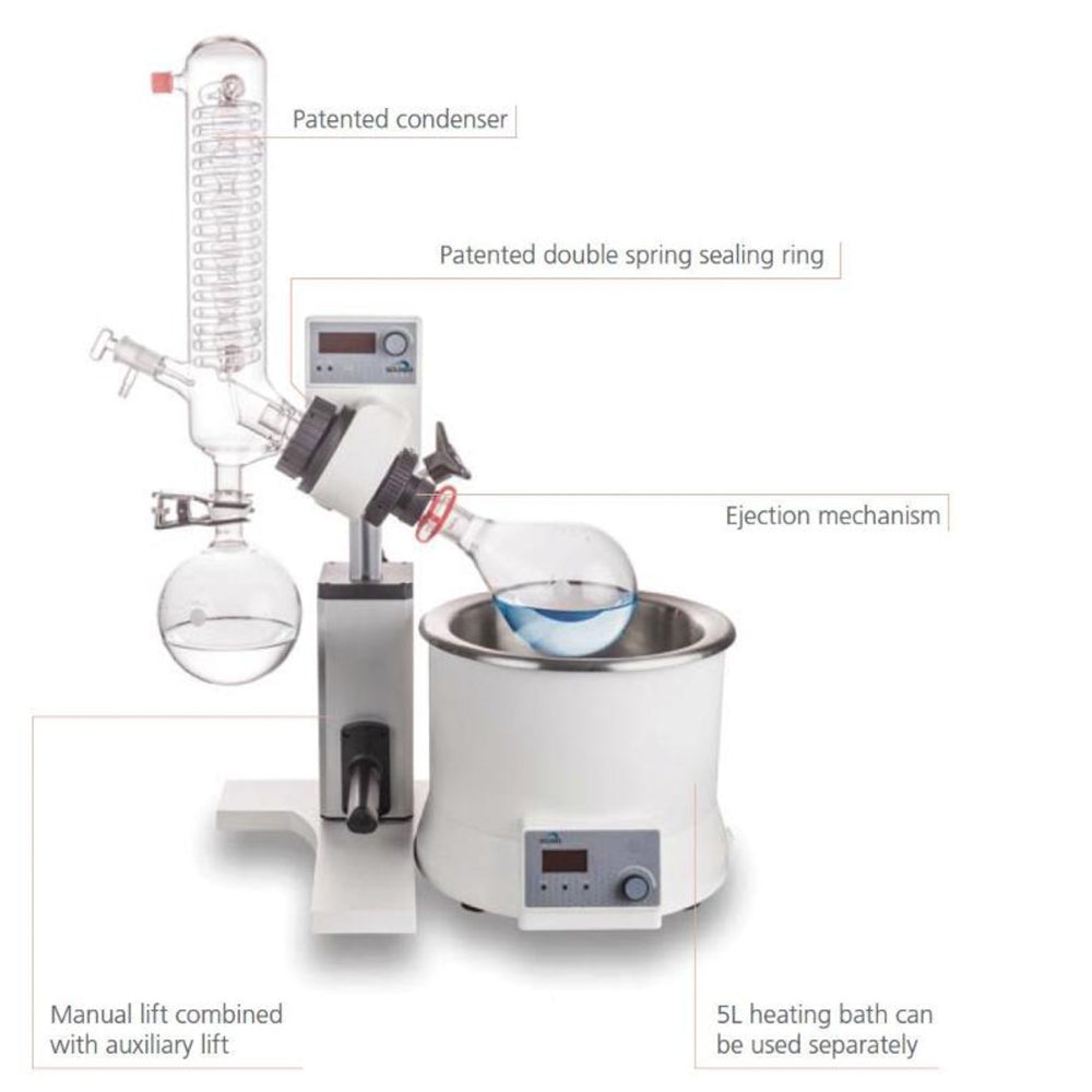 Scilogex® SCI100-S® Manual Lift Rotary Evaporator w/Dry Ice Condenser, 6030120220