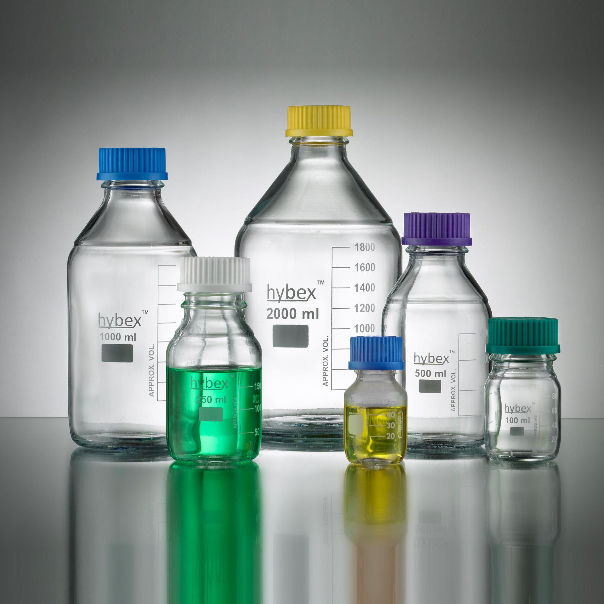 Benchmark Scientific® hybex™ Borosilicate Media Storage Bottles, B3000